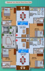 Project Image of 957.0 - 985.0 Sq.ft 2 BHK Apartment for buy in HP Chenthur Homes