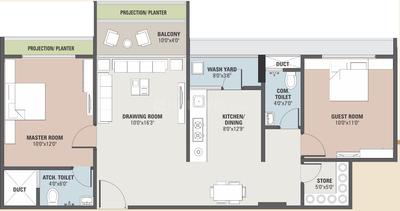 Project Image of 1215 Sq.ft 2 BHK Apartment / Flat for sale in Janta Nagar for Rs. 5000000