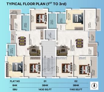 Project Image of 1140.0 - 1430.0 Sq.ft 3 BHK Builder Floor for buy in Anand Enclave