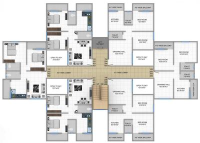Project Image of 344.0 - 513.0 Sq.ft 2 BHK Apartment for buy in Vishal Kanchan Ganga 2