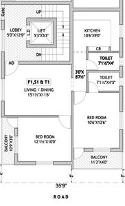 Project Image of 970.0 - 993.0 Sq.ft 2 BHK Apartment for buy in SBM Ojas Apartment