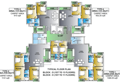 Project Image of 910.0 - 1368.25 Sq.ft 2 BHK Apartment for buy in Levana Celebrity Medows Block D