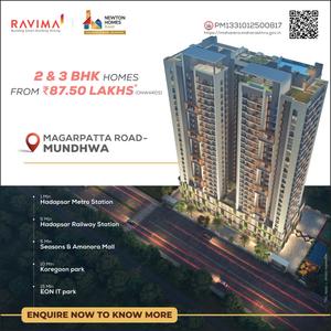 Project Image of 796.0 - 1072.0 Sq.ft 2 BHK Apartment for buy in Newton Homes Royale Magarpatta Road Mundhwa