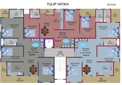 Project Image of 1300.0 - 1530.0 Sq.ft 3 BHK Apartment for buy in Tulip Vatika