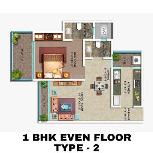 Project Image of 0.0 - 448.0 Sq.ft 1 BHK Apartment for buy in Shanti The Cennet
