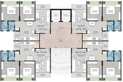 Project Image of 603.21 - 859.93 Sq.ft 2 BHK Apartment for buy in R J Radhe Elysium