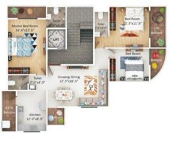 Project Image of 0.0 - 1695.0 Sq.ft 3 BHK Apartment for buy in Bhoomi Geet Sapphire