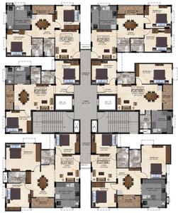 Ramaniyam Syndicate Block A & B Cluster Plan for 5th Floor 1
