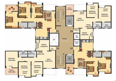 Project Image of 788.0 - 1011.0 Sq.ft 2 BHK Apartment for buy in Nyati Enchante III