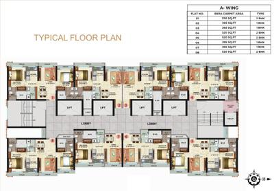 Project Image of 365.0 - 520.0 Sq.ft 1 BHK Apartment for buy in Sethia Pride Wing A