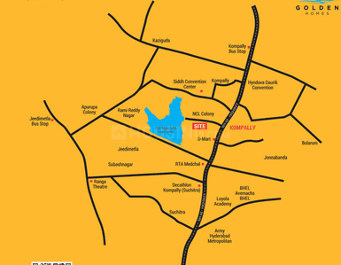 Project Image of 1250 Sq.ft 2 BHK Apartment / Flat for sale in Kompally for Rs. 6750000