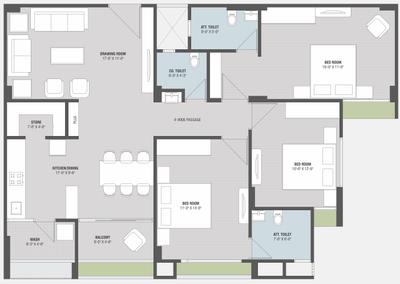Project Image of 1036.0 - 1460.0 Sq.ft 3 BHK Apartment for buy in Shakti Awadh Prangan