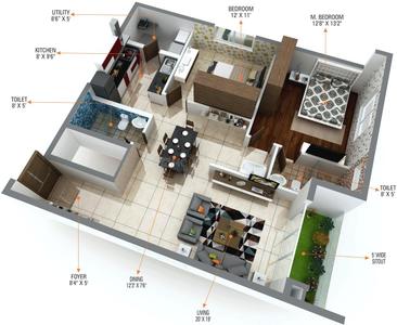 Project Image of 1300.0 - 1670.0 Sq.ft 2 BHK Apartment for buy in SMD Altezz