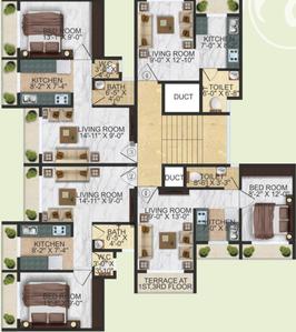 Project Image of 368.0 - 564.0 Sq.ft 1 RK Apartment for buy in HDG Hill View