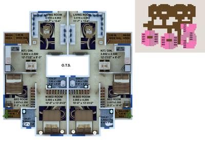 Project Image of 950.0 - 1741.0 Sq.ft 2 BHK Apartment for buy in Neel City
