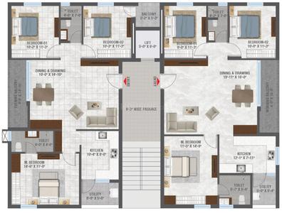 Project Image of 1409.96 - 1440.0 Sq.ft 2.5 BHK Apartment for buy in Sri Myra