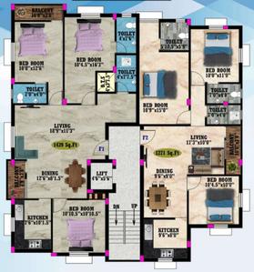 Project Image of 752.0 - 1439.0 Sq.ft 2 BHK Apartment for buy in Srinidhi Apartments