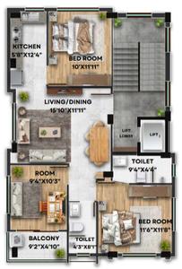 Project Image of 0.0 - 1277.0 Sq.ft 3 BHK Apartment for buy in Delta Infra Heights Utrayan AA 25