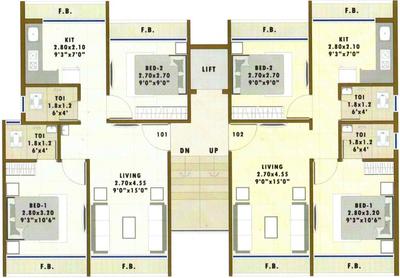 Project Image of 560.0 - 860.0 Sq.ft 1 RK Apartment for buy in Sai Prabhu Aura