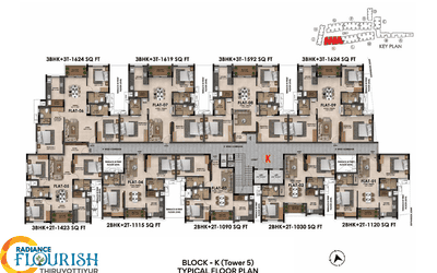 Project Image of 608.0 - 1935.0 Sq.ft 2 BHK Apartment for buy in Radiance Flourish