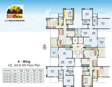 Project Image of 1010.0 - 1303.0 Sq.ft 2 BHK Apartment for buy in Mittal Sun Orion