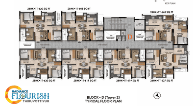 Project Image of 608.0 - 1935.0 Sq.ft 2 BHK Apartment for buy in Radiance Flourish