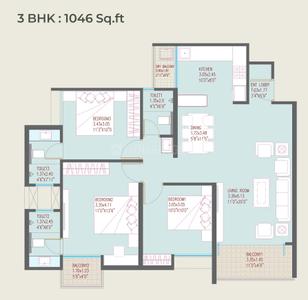 Image of 1185 Sq.ft 2 BHK Apartment / Flat for sale in Sonai Clara, Ravet, Pune for Rs. 7600000