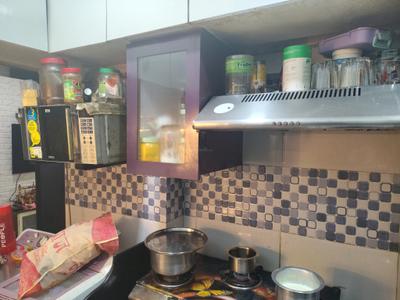 Kitchen Image of 700 Sq.ft 1 BHK Apartment / Flat for rent in Raunak Bliss, Kasarvadavali Thane for Rs. 18500