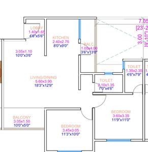 Image of 1168 Sq.ft 2 BHK Apartment / Flat for sale in Renuka Panch Tattva, Tathawade, Pune for Rs. 10500000