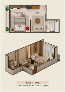 Floor Plan Image of 600 Sq.ft 1 BHK Studio for sale in Bhambhoriya Jaipur for Rs. 3200000