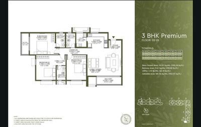 Image of 1934 Sq.ft 3 BHK Apartment / Flat for sale in Godrej Lakeside Orchard, Chikkakannalli, Bengaluru for Rs. 28000000