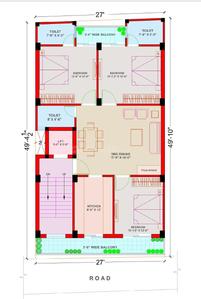 Image of 1400 Sq.ft 3 BHK Apartment / Flat for sale in Prem Nagar, Dehradun for Rs. 8700000