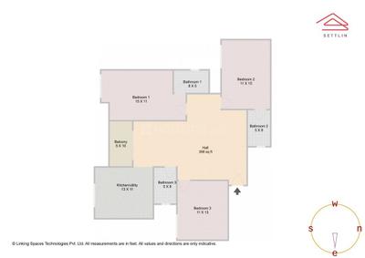Image of 1685 Sq.ft 3 BHK Apartment / Flat for sale in SNN Raj High Gardens by SNN Raj Corp, Chandapura, Bengaluru for Rs. 16170000