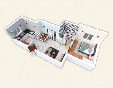 Hall Image of 533 Sq.ft 1 BHK Apartment / Flat for sale in Kundrathur Chennai for Rs. 2984400