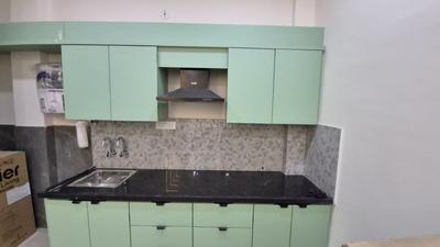 Kitchen Image of 500 Sq.ft 1 BHK Builder Floor for rent in Mahalakshmi Nagar Indore for Rs. 24000