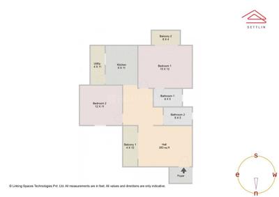 Image of 1240 Sq.ft 2 BHK Apartment / Flat for sale in TG Ascent by TG Developers, Rayasandra, Bengaluru for Rs. 13400000