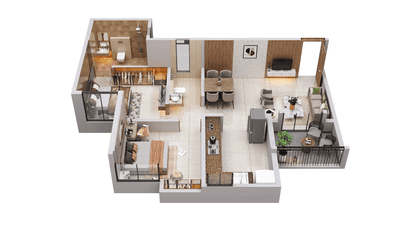 Image of 915 Sq.ft 2 BHK Apartment / Flat for sale in Rama Fusion Towers, Maan, Pune for Rs. 6900000