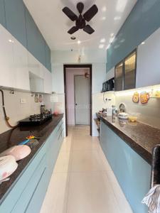 Kitchen Image of 780 Sq.ft 2 BHK Apartment / Flat for rent in Ashar Aria, Kalwa Thane for Rs. 40000
