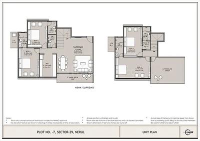 Floor Plan Image of 2500 Sq.ft 4 BHK Penthouse for sale in Experio Platinum Elysium, Nerul Navi Mumbai for Rs. 62500000