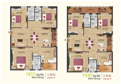 Image of 1735 Sq.ft 3 BHK Apartment / Flat for sale in Bandlaguda Jagir, Hyderabad for Rs. 13000000