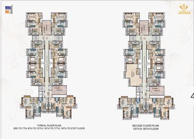 Image of 975 Sq.ft 2 BHK Apartment / Flat for sale in RNA NG Aroma Phase I, Navghar, Mumbai for Rs. 10000000