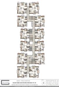 Floor Plan Image of 1335 Sq.ft 3 BHK Apartment / Flat for sale in Pavani Mirabilia, K R Puram Bengaluru for Rs. 16800000