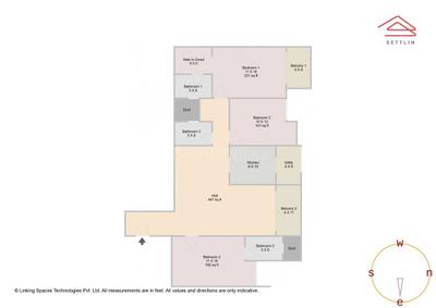 Image of 1839 Sq.ft 3 BHK Apartment / Flat for sale in BLOOM &amp; DELL by Assetz Property Group, Medahalli, Bengaluru for Rs. 24500000