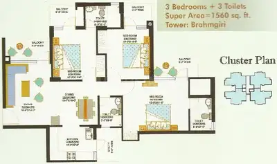 Image of 1350 Sq.ft 3 BHK Apartment / Flat for sale in Eros Sampoornam 3, Noida Extension, Greater Noida for Rs. 13000000
