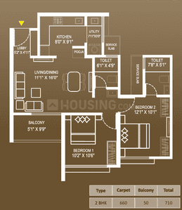 Image of 1300 Sq.ft 3 BHK Apartment / Flat for sale in V Top Valonia, Punawale, Pune for Rs. 9300000