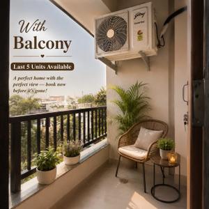 Balcony Image of 240 Sq.ft 1 BHK Apartment / Flat for rent in Mahalakshmi Nagar Indore for Rs. 18000