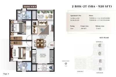 Image of 3680 Sq.ft 4 BHK Apartment / Flat for sale in SBR Minara, Whitefield, Bengaluru for Rs. 27900000