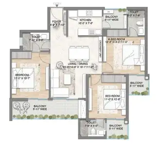 Image of 2100 Sq.ft 3 BHK Apartment / Flat for sale in M3M Crown Phase 1, Sector 111, Gurgaon for Rs. 35000000