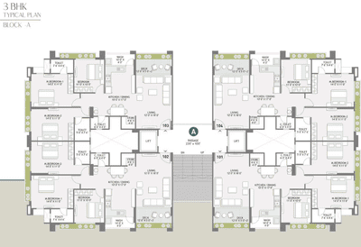 Image of 2125 Sq.ft 3 BHK Apartment / Flat for sale in Althan, Surat for Rs. 9562500