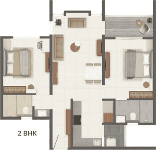 Image of 901 Sq.ft 2 BHK Apartment / Flat for sale in Rohan Abhilasha 4, Wagholi, Pune for Rs. 6000000